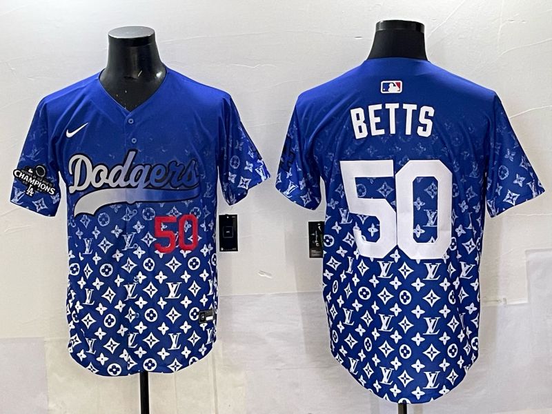 Men Los Angeles Dodgers #50 Betts Blue Nike 2025 MLB jersey 03->los angeles dodgers->MLB Jersey